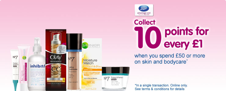 Collect ten points for every pound when you spend sixty pounds or more