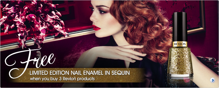 Free limited edition nail varnish gift when you buy 3 or more Revlon