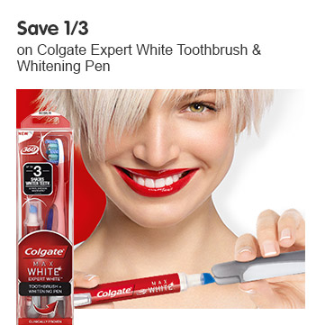 Colgate - Save 1/3 on Colgate Expert White Toothbrush &amp; Whitening Pen
