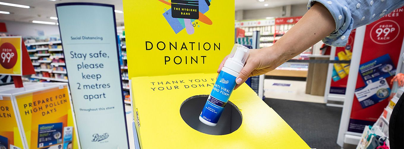 The Hygiene Bank donation drop off point in Boots