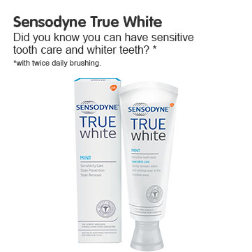  True White 10x less abrasive than many everyday whitening toothpastes